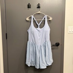 Breezeful™ Square Neck CrisscrossTwistedBack Side Pocket Quick Dry Flowy Dress